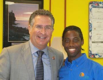 Student Government Association president, Michael McGee, was all smiles when he met Congressman Garcia and discussed his plans to work in Congress one day.