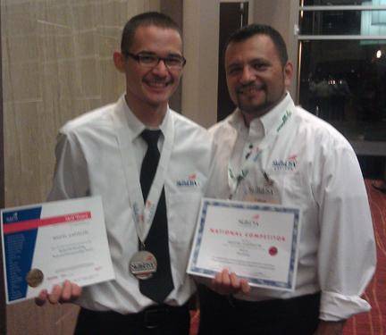 From left, Miguel Gastelum, Fred G. Acosta plumbing student, and his instructor, Fabian Liera, attended Skills USA, where Mr. Gastelum won the silver medal in the national plumbing competition.