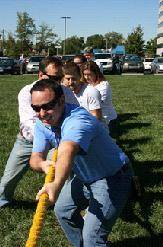 Team ResCare practicing for Plane Pull
