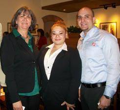 Homestead Job Corps Center’s Business and Community Liaison, Lesly Diaz, recognized Home Depot’s Andrew Zabielinski and recent graduate Natasha Ramirez for the L.E.A.P. award.