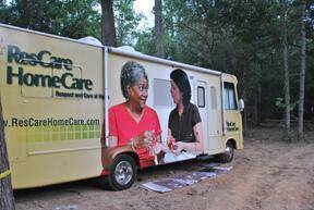 ResCare HomeCare employees used the ResCare HomeCare RV to provide onsite first aid during the build.