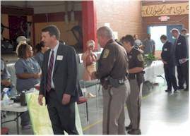Virginia Delegate Ben Cline, Amherst County Sheriff J.L. Ayers and Officer Betty Wise