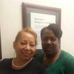 ResCare HomeCare Client Services Supervisor Barbara Sampson, left, has developed a working friendship with Direct Support Professional Virginia Lee as she has moved forward on the road to independence.