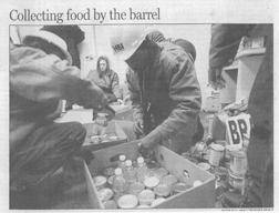 Facility Maintenance students from Old Dominion Job Corps Center sorted through over 7,000 pounds of canned goods.