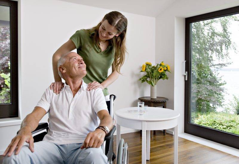 senior man in wheelchair